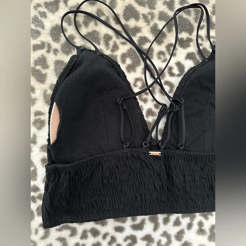 PINK Victoria’s Secret Smocked Bralette in Black Size Medium Women’s - Picture 6 of 17